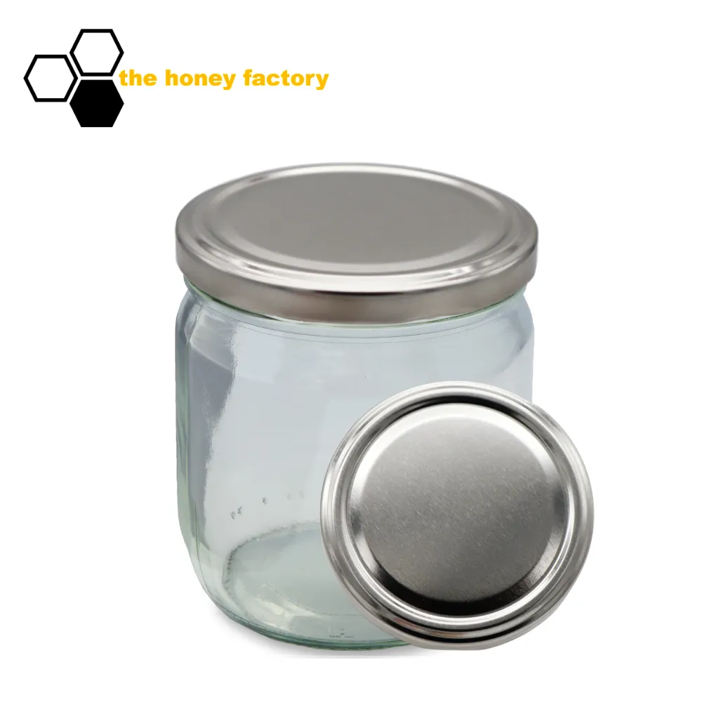 Twist-Off Glas CURVY 500g mit Metalldeckel SILBER im 12er Karton