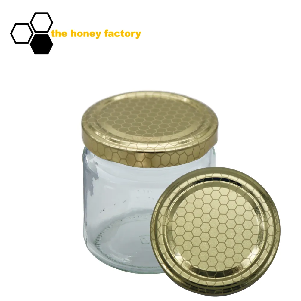 Twist-Off Glas 250g mit Metalldeckel GOLD WABE im 12er Karton