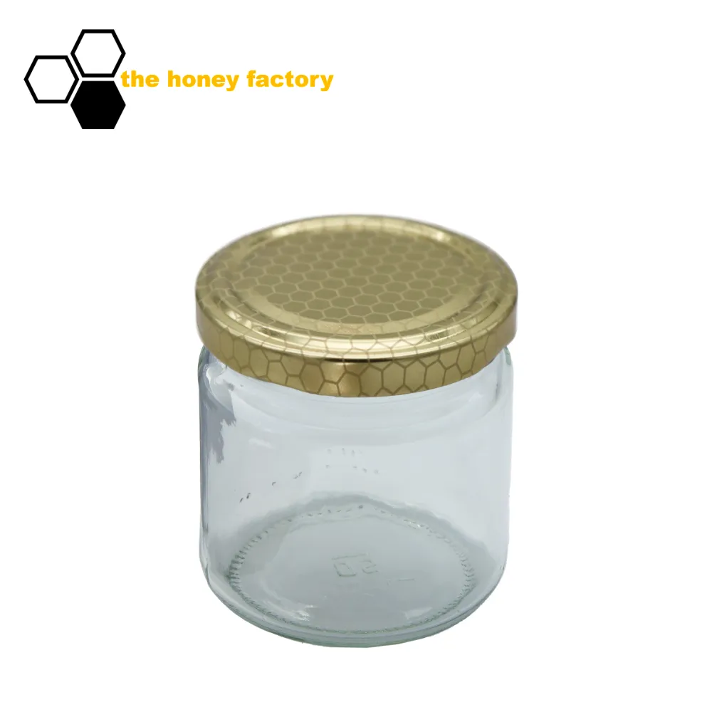 Twist-Off Glas 250g mit Metalldeckel GOLD WABE im 12er Karton – Bild 2