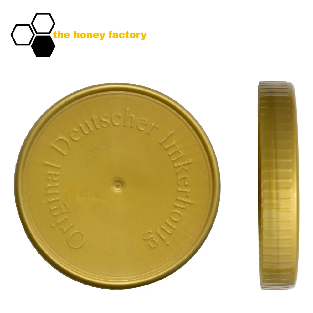Neutrales Honigglas 500g mit Kunststoffdeckel “DEUTSCHER IMKERHONIG” im 12er Karton – Bild 3