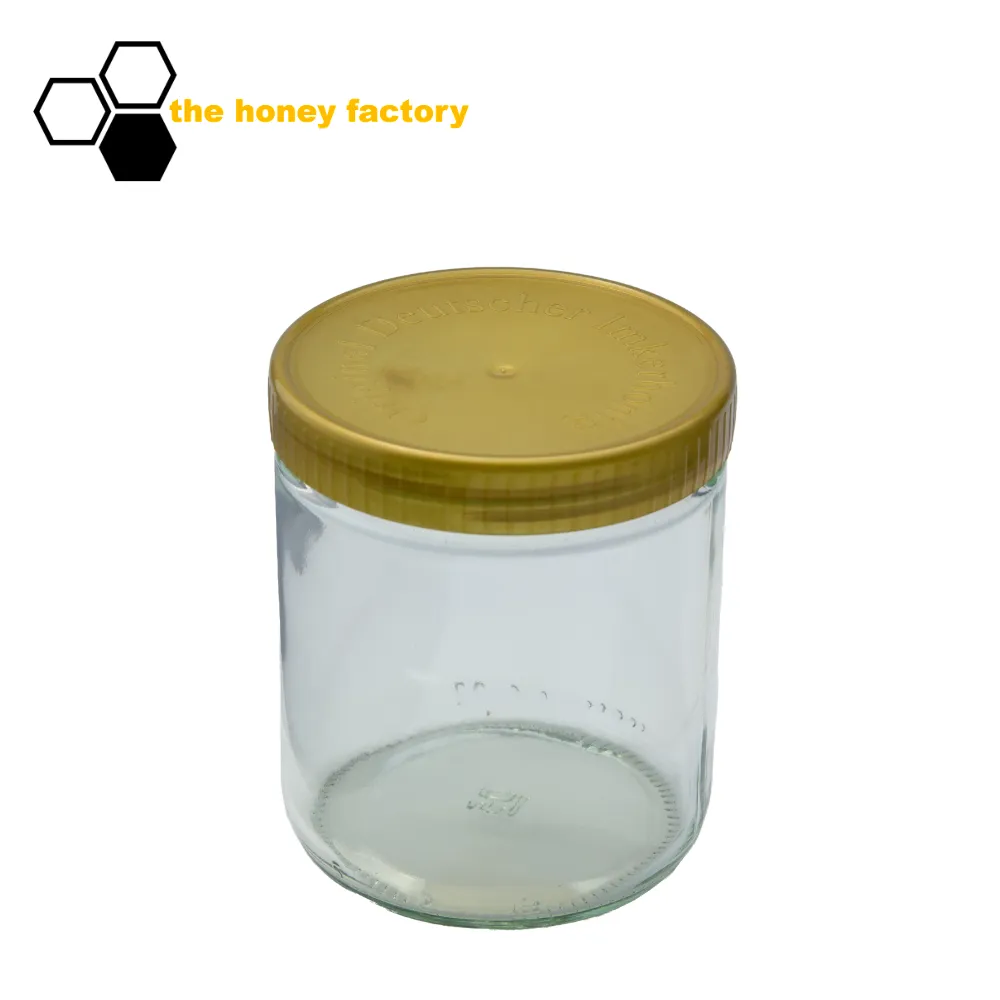 Neutrales Honigglas 500g mit Kunststoffdeckel “DEUTSCHER IMKERHONIG” im 12er Karton – Bild 2