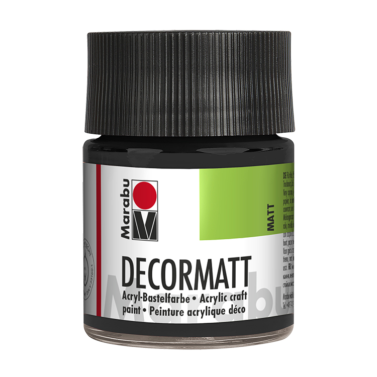 Marabu Decormatt Acryl 073 Schwarz, 50ml Glas